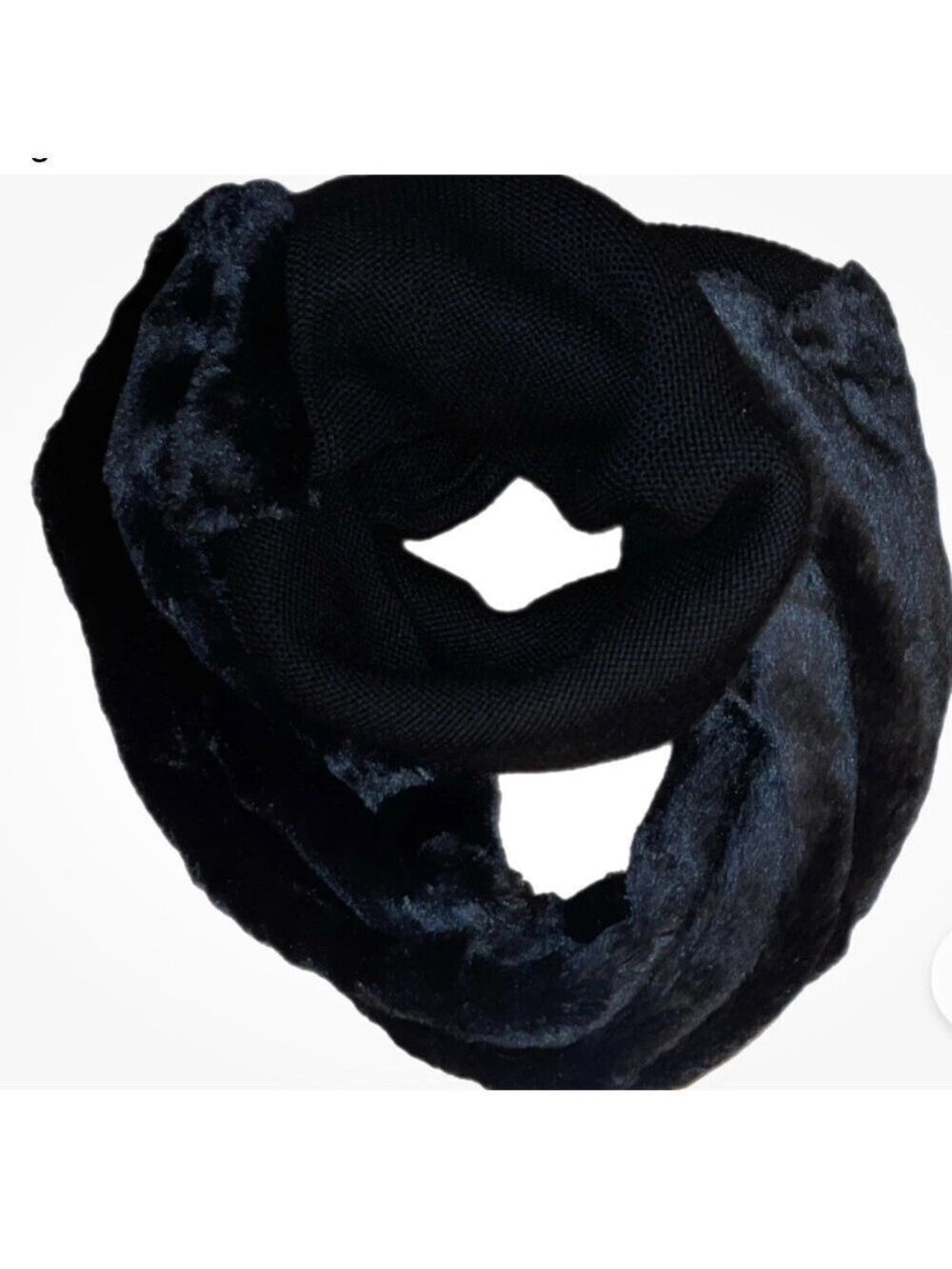 Banana Republic Black Faux Fur Suede Knit Infinity Scarf Shawl
Wrap Mixed Media